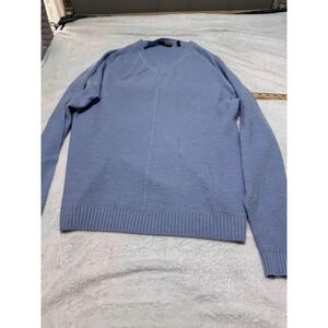 Murano Women's Light Blue V-Neck long sleeve Sweater 100% wool size Xl